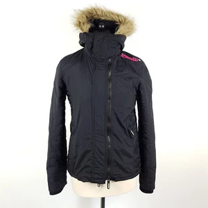 Superdry Jacke Windcheater Damen S Schwarz Gefüttert Winterjacke Steppjacke - Bild 1 von 9