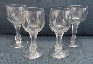 Set of 4 Hollow Stem 5" Champagne Wine Glasses with Paneled Stems- Excellent! - Picture 1 of 6