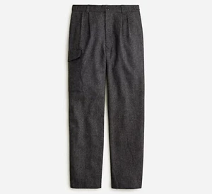 NWT J Crew Double Pleated Wool Military-Style Gray Cargo Pants - Picture 1 of 6