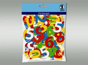 URSUS ZAHLEN FILZ 120 Stück/5 Farben selbstklebend - Bild 1 von 3