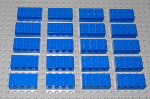 LEGO Bricks 2x4 x 20 pcs - Blue - Brand New - Picture 1 of 3