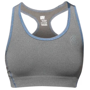 Bad Girl Racerback Sports Bra - Large - Charcoal Marl/Blue Marl - Picture 1 of 2