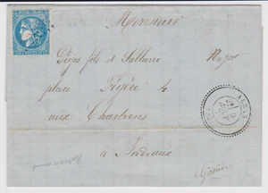 LETTRE 1871 avec 20c BORDEAUX/ ALBAS LA JOLIE 46 LOT GC 4671 par CASTELFRANC - Picture 1 of 4
