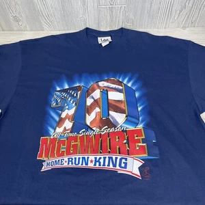 Vintage St Louis Cardinals Mark McGwire T-Shirt Size XXL 2XL MLB 1998 Blue NICE! - Picture 1 of 8
