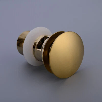 Bathroom Basin sink Pop Up Drain Slot Plug Waste Drain, Brushed Gold Brass UK
