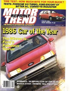 1986 FORD TAURUS CAR OF THE YEAR MOTOR TREND REPRINT "NOS" - Picture 1 of 3