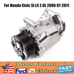 Compresor de aire acondicionado con embrague para 2006 2007 2008 2009 2010 2011 Honda Civic Si L4 2,0 L - Imagen 1 de 12