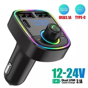 Handsfree Bluetooth FM Transmitter CarKit Radio MP3 Player USB Charger Adap- - Picture 1 of 11
