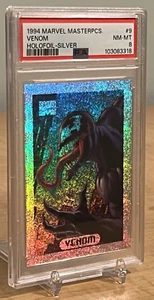 Fleer Marvel Masterpieces 1994 Holofoil Silver Venom #9 PSA 8 - Imagen 1 de 8