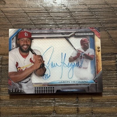 2015 Topps Jumbo Strata Signature Relic Patch Auto Jason Hayward 10/25 SP THICK - Image 1 of 3