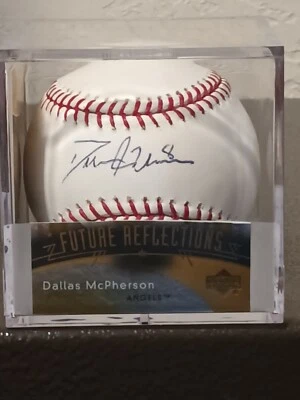 Béisbol OML firmado por DALLAS McPHERSON-LA Angels (certificado MLB) con pantalla Foto 1 de 4