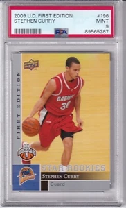 Tarjeta de novato Stephen Curry 2009 Upper Deck primera edición RC #196 PSA 9 ¡Como nueva! - Imagen 1 de 2