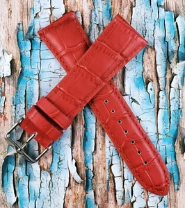 Hadley Roma 24 mm Heavy Padded Red Genuine Leather Watch Strap MS898 - Picture 1 of 12