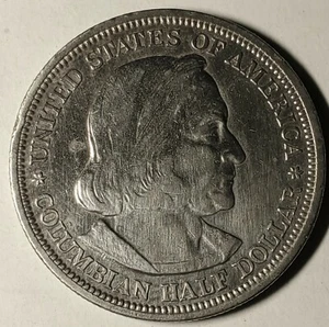 1893 KOLUMBIANISCHE AUSSTELLUNG 50c SILBER GEDENKMÜNZE - KOSTENLOSER US-VERSAND AU, DETAILS - Bild 1 von 2