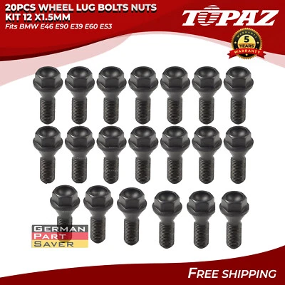 20PCS Wheel Lug Bolt Nuts 12 x 1.5mm for BMW E46 325 E90 E39 E60 E53 36136781150 - Image 1 of 4