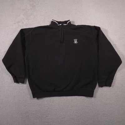 Sudadera Chaps Ralph Lauren Para Hombres XL Negra Cuarto Cremallera Polar Pullover Logo Foto 1 de 4