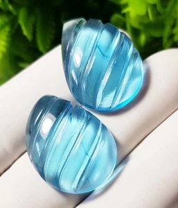 Elegante colgante de piedra color aguamarina de 2 piezas tamaño 47CT talla regalo para ella 18x25x7m - Imagen 1 de 6