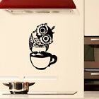 Cartoon Owl on Mug Sticker Cute Tilted Head Owl Decal  Home  Decor