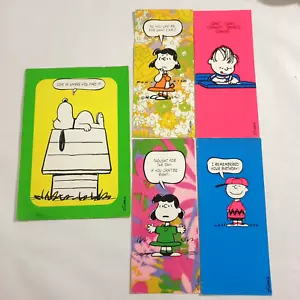 5x New & Unused Vintage Hallmark Peanuts Gallery Greeting Cards Birthday Snoopy - Picture 1 of 6