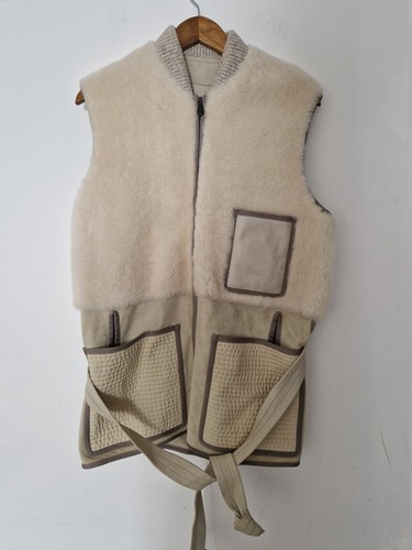 BOTTEGA VENETA Shearling Senza Maniche Cappotto di Seta Bircia Taglia M Ricarp EUR 3950