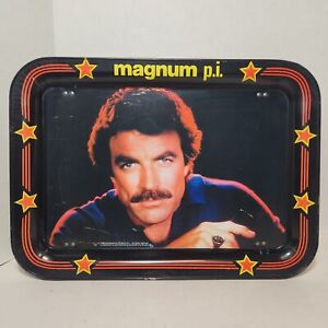 MAGNUM PI TV TRAY TOM SELLECK METAL VINTAGE 1982