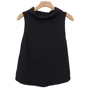 We The Free Top Womens Small Black Summer Thing Sleeveless Cowl Neck Knit Cotton - Picture 1 of 12