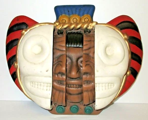 Mayan Aztec Inca Mask Death and Rebirth Wall Art 12" - Picture 1 of 2