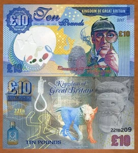 Großbritannien 10 Pfund, 2020-2024 Privatausgabe Kamberra, UNC Sherlock Holmes F - Bild 1 von 1