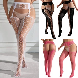 Medias sexy de seda de encaje hasta el muslo para damas talla grande - Imagen 1 de 16