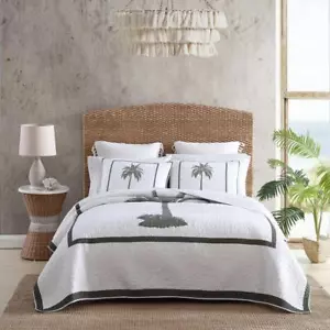Tommy Bahama Quilt King Palm Island 1-Piece Breathable Soft Cotton (100%) Gray - Picture 1 of 6