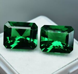 20.10 Ct Natural Green Garnet Emerald Cut CERTIFIED Loose Gemstone (BRAZIL)