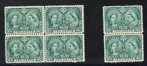 1897 Canada. UNI/SC#52. SG#124. Mint, Never Hinged, VF. Pair & Block of 4 - Picture 1 of 2