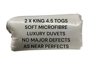 2 X KING SIZE 4.5 TOG DUVETS LUXURY QUALITY MICROFIBRE SECONDS QUILTS LW19 - Picture 1 of 17