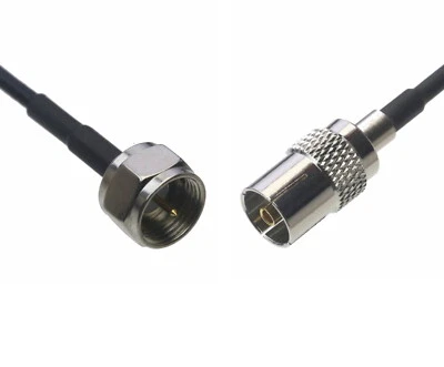 F  Male Coax RG6 to IEC PAL DVB Female 0.5~15FT Cable For Radio AV TV Antenna - Image 1 of 3