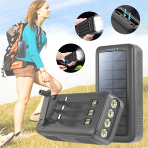 Solar Power Bank Charger 61200mAh Hand Crank Fast Charging Power Bank for Hiking - Picture 1 of 14