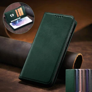 Flip Case For iPhone 16e 15 14 13 12 11 SE Leather Magnetic Card Holders Cover - Picture 1 of 18