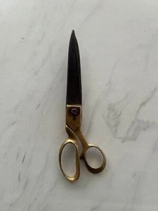 Vintage Original Handcrafted Brass Iron Tailor Scissors 9” Collectable - Picture 1 of 12