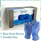 Blue Disposable Vinyl Gloves Latex Free & Powder Free - 100 Boxed