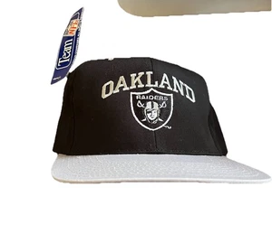 New NWT Vintage Oakland Raiders Snapback Hat NFL 90s Shield Headmaster - Picture 1 of 3