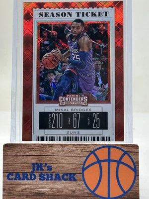 2019-20 Panini Contenders Draft Picks Mikal Bridges Diamond Ticket /15 #42 - Image 1 of 3