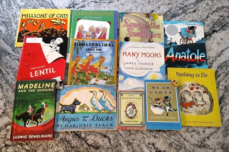 Classics Vintage Children's Books Lot Of 12 Classroom Homeschool Caldecott - Image 1 of 2