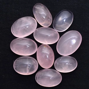 Natürlicher Rosenquarz ovaler Cabochon 5 x 7 mm bis 20 x 25 mm lose Edelstein - Bild 1 von 2