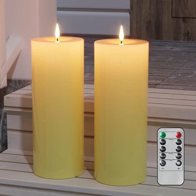 10" x 4" Large Outdoor Candles with Timer Waterproof Flickering Flameless Can... - Image 1 of 4
