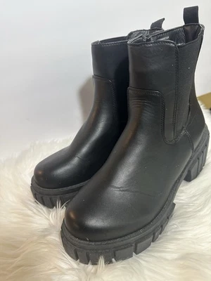 Botines sin cordones Sugar Kelce de cuero sintético para mujer, negros, 11 Foto 1 de 4