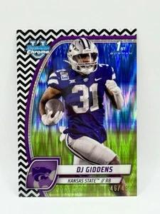 DJ Giddens 2024 Bowman University Chrome Black and White Stealth Refractor /48 - Picture 1 of 2