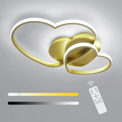 39W LED Ceiling Light Dimmable Modern Chandeliers Remote Control Heart-Shaped - Image 1 of 4