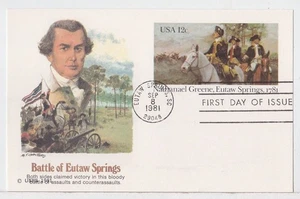 TurtlesTradingPost- Battle of Ewtaw Springs- 1981 #UX90 FDC Fleetwood Cachet - Picture 1 of 2