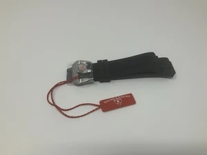 NOS Swiss Legend Black Silicon Strap with brushed steel buckle 18mm - Picture 1 of 9