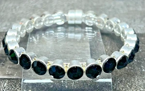 Plunder Design Jewelry Essie Silver Black Magnetic Bangle Bracelet New in Box - Picture 1 of 8
