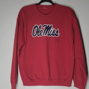 Felpa uomo Ole Miss vintage anni 90 taglia grande rossa Spellout calcio - Foto 1 di 4